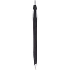 Cougar Click Ballpoint Pen in Translucent and Solid Colors - Black w/Silver Trim - Front 2