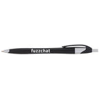 Cougar Click Ballpoint Pen in Translucent and Solid Colors - Black w/Silver Trim - Front