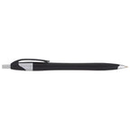 Cougar Click Ballpoint Pen in Translucent and Solid Colors - Black w/Silver Trim - Left Side