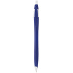 Cougar Click Ballpoint Pen in Translucent and Solid Colors - Blue w/Silver Trim - Front 2