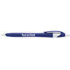 Cougar Click Ballpoint Pen in Translucent and Solid Colors - Blue w/Silver Trim - Front
