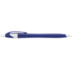 Cougar Click Ballpoint Pen in Translucent and Solid Colors - Blue w/Silver Trim - Left Side