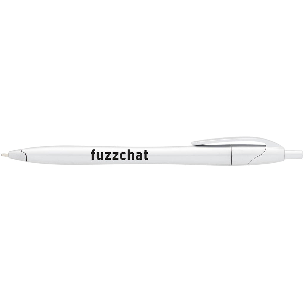 Cougar Click Ballpoint Pen in Translucent and Solid Colors - Silver - Front