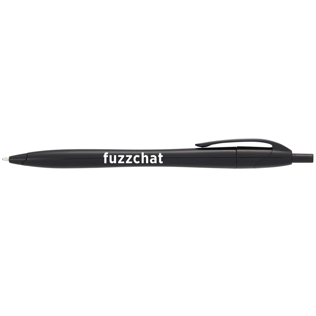 Cougar Click Ballpoint Pen in Translucent and Solid Colors - Solid Black - Front