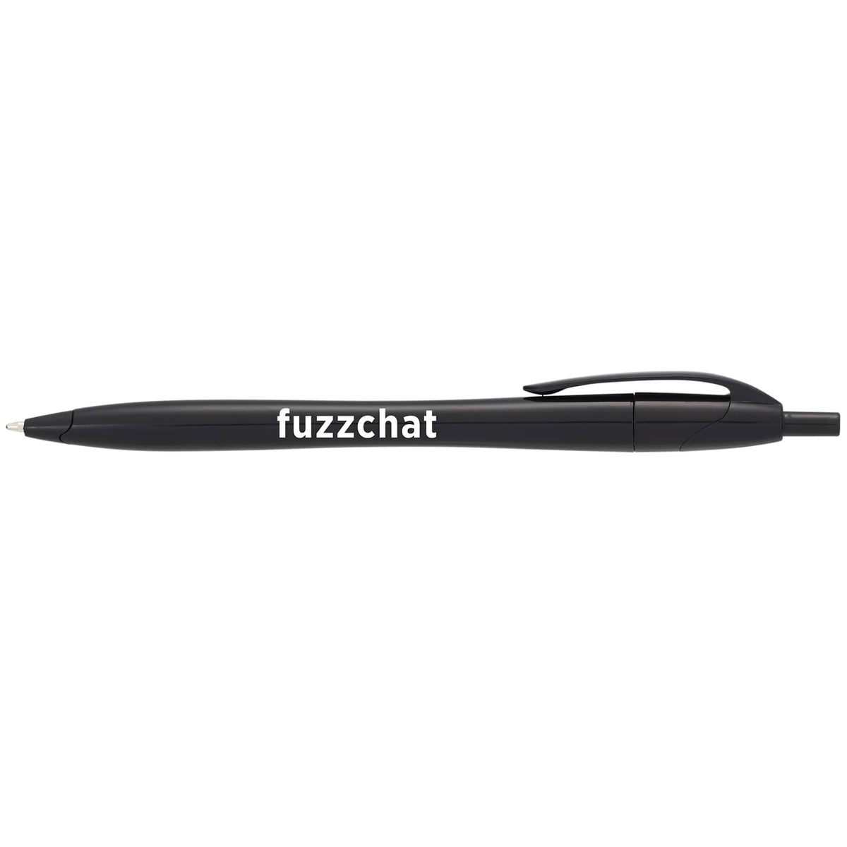 Cougar Click Ballpoint Pen in Translucent and Solid Colors - Solid Black - Front