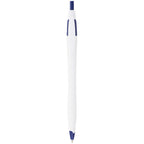 Cougar Click Ballpoint Pen in Translucent and Solid Colors - White w Blue Trim - Photo