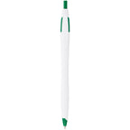 Cougar Click Ballpoint Pen in Translucent and Solid Colors - White w Green Trim - Photo