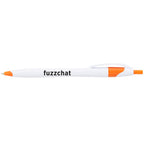 Cougar Click Ballpoint Pen in Translucent and Solid Colors - White w/Orange Trim - Front