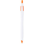 Cougar Click Ballpoint Pen in Translucent and Solid Colors - White w/Orange Trim - Photo