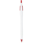 Cougar Click Ballpoint Pen in Translucent and Solid Colors - White w/Red Trim - Photo