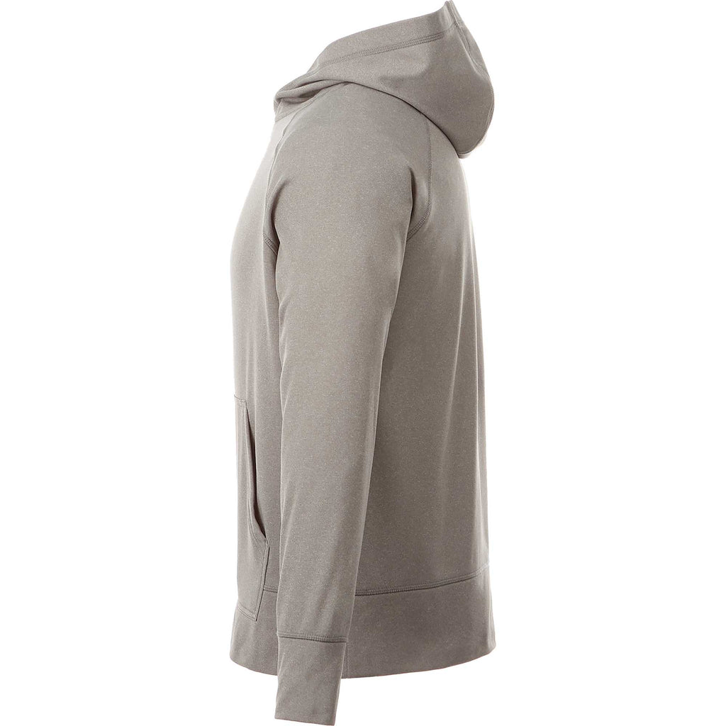 Coville Knit Hoodie with Thumb Holes for Men Embroidery - Heather Grey - Left Side