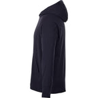 Coville Knit Hoodie with Thumb Holes for Men Embroidery - Navy - Left Side