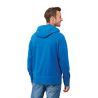 Coville Knit Hoodie with Thumb Holes for Men Embroidery - Olympic Blue - Back On Model