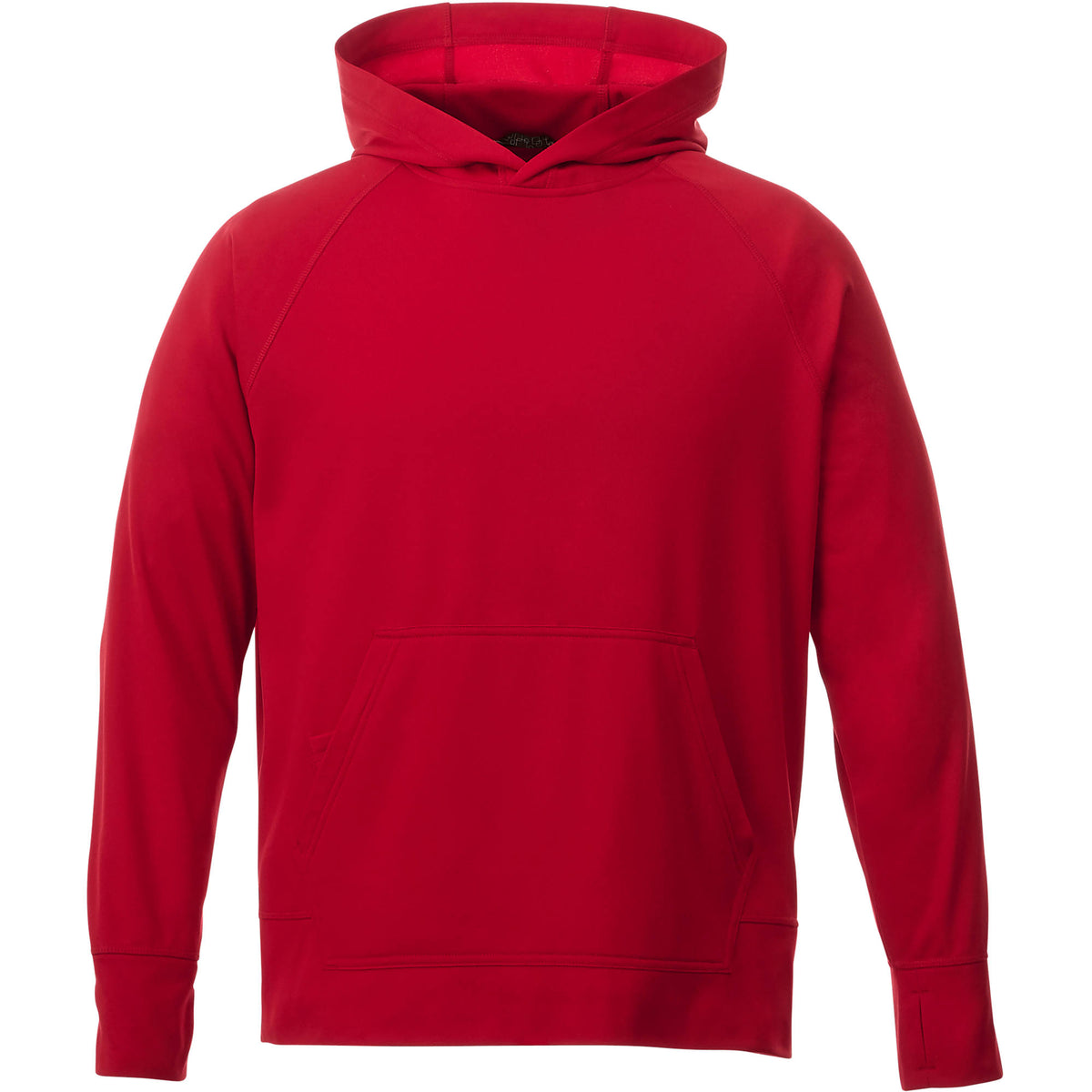 Coville Knit Hoodie with Thumb Holes for Men Embroidery - Team Red - Front Flat