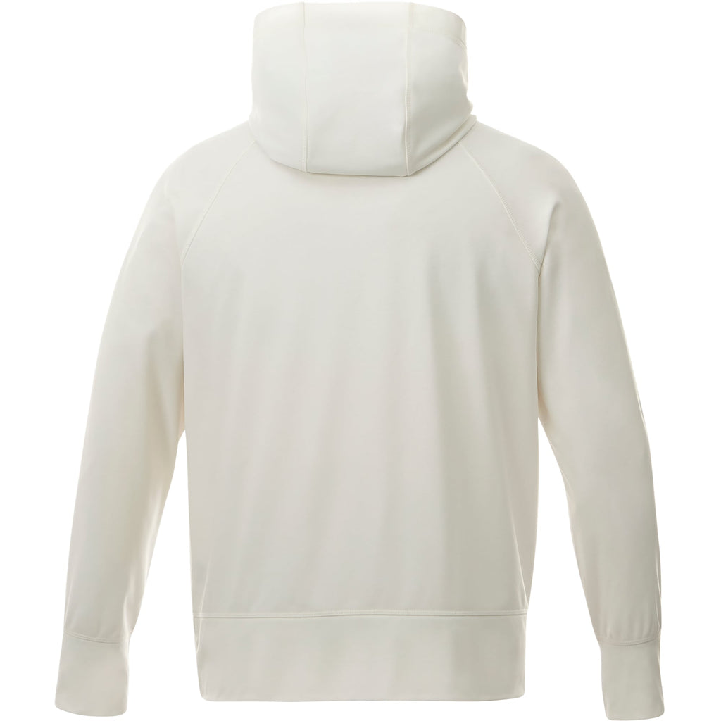 Coville Knit Hoodie with Thumb Holes for Men Embroidery - White/White - Back Flat