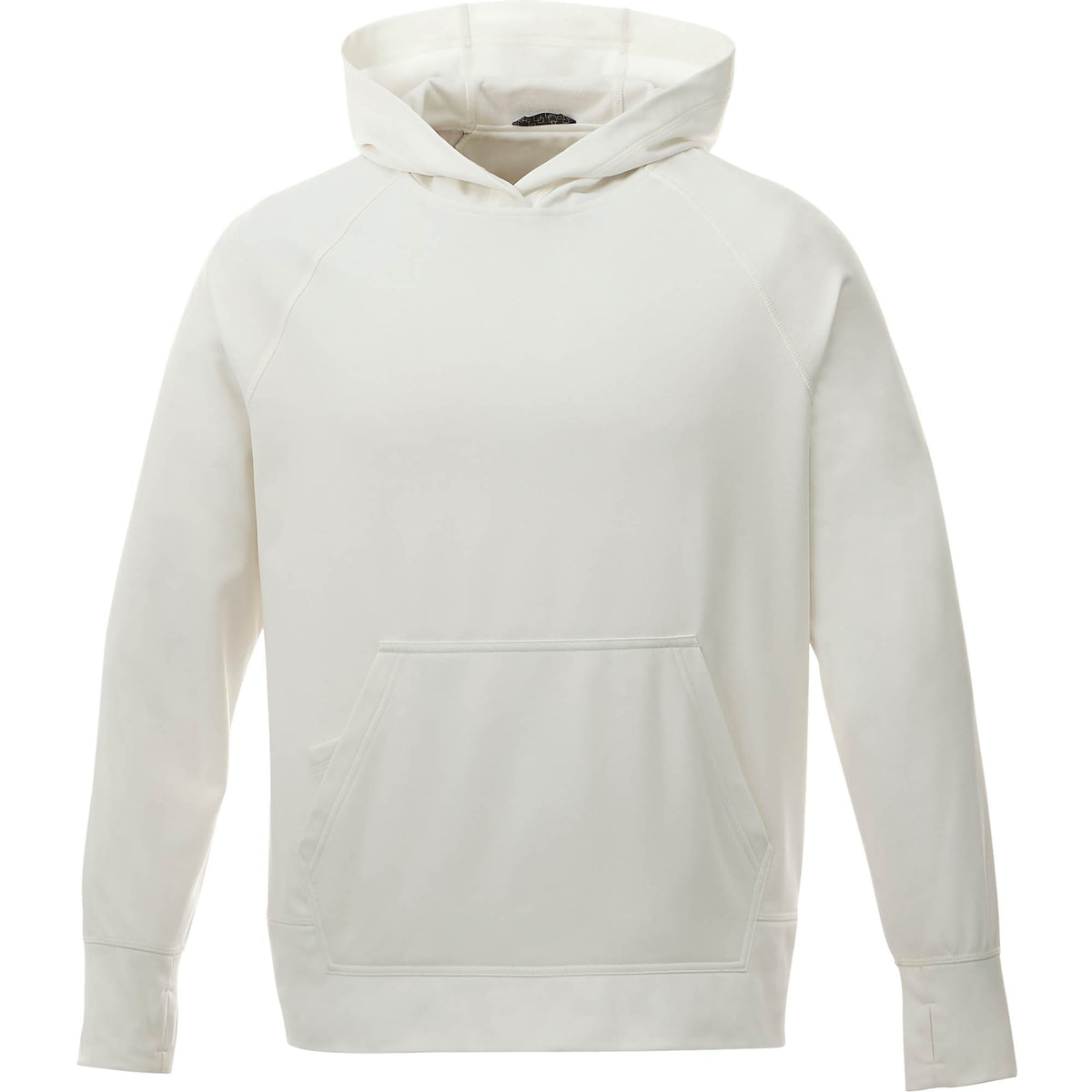 Coville Knit Hoodie with Thumb Holes for Men Embroidery - White/White - Front Flat