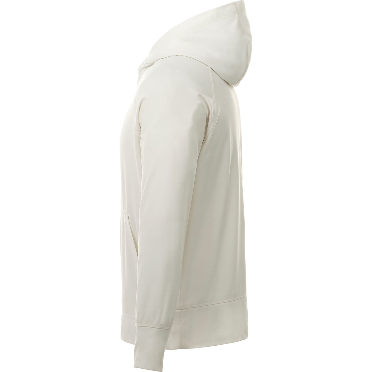 Coville Knit Hoodie with Thumb Holes for Men Embroidery - White/White - Left Side