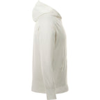 Coville Knit Hoodie with Thumb Holes for Men Embroidery - White/White - Right Side