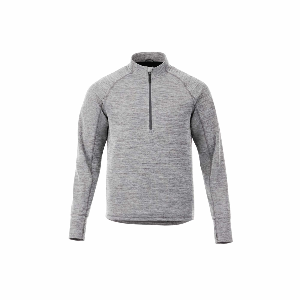 Crane Performance Knit Half Zip with Thumb Holes for Men Transfer - Heather Charcoal - Front Flat