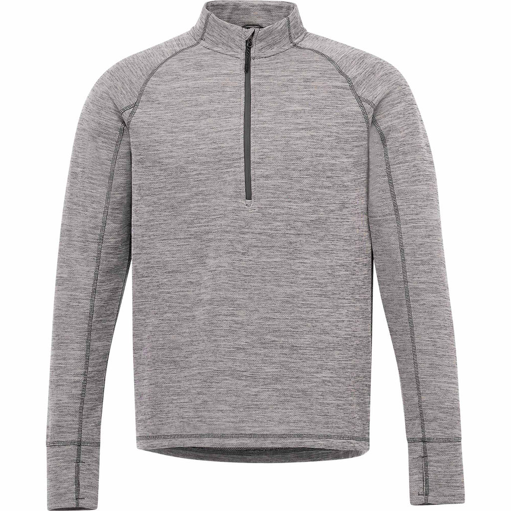 Crane Performance Knit Half Zip with Thumb Holes for Men Transfer - Heather Charcoal - Front