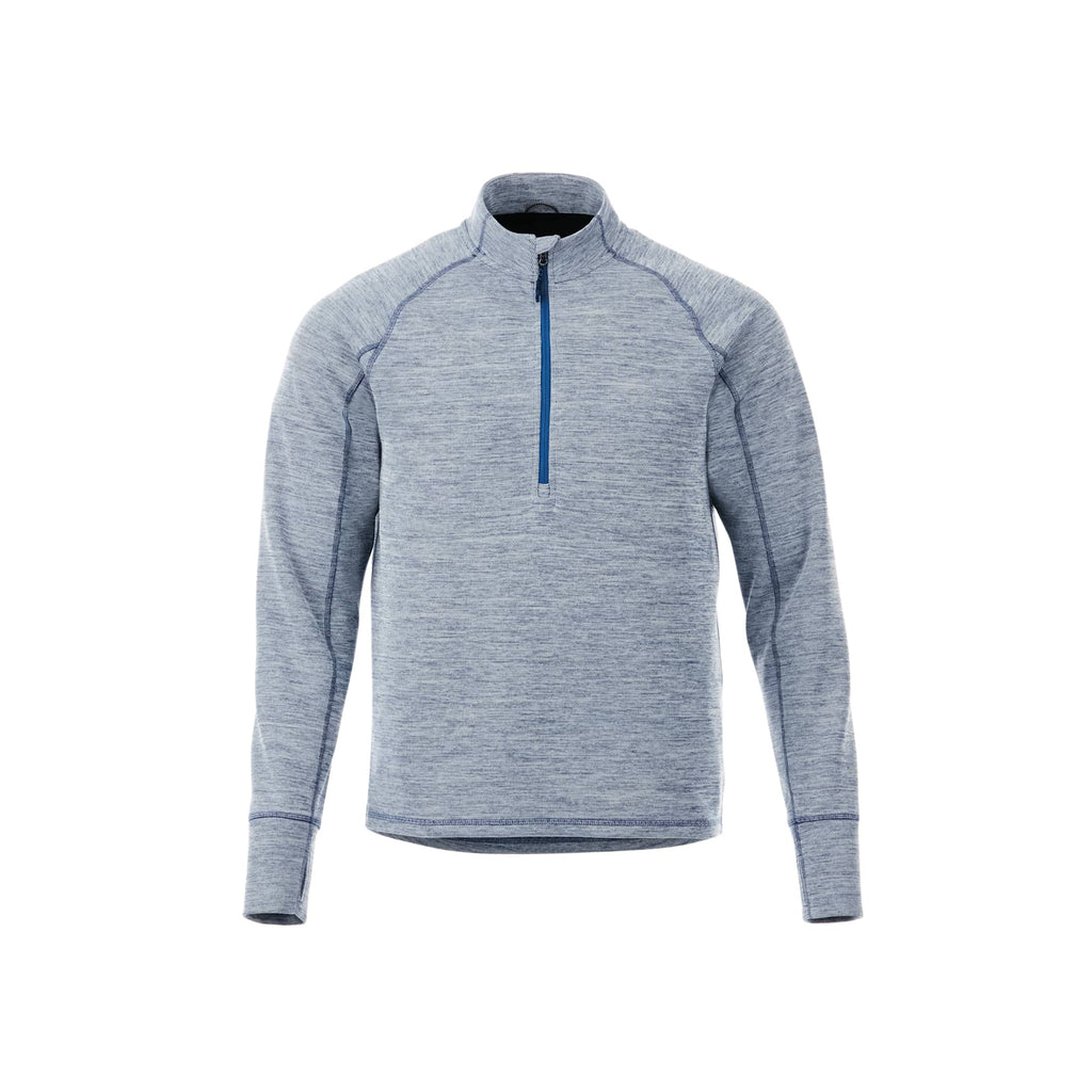 Crane Performance Knit Half Zip with Thumb Holes for Men Transfer - Invictus Heather - Front Flat