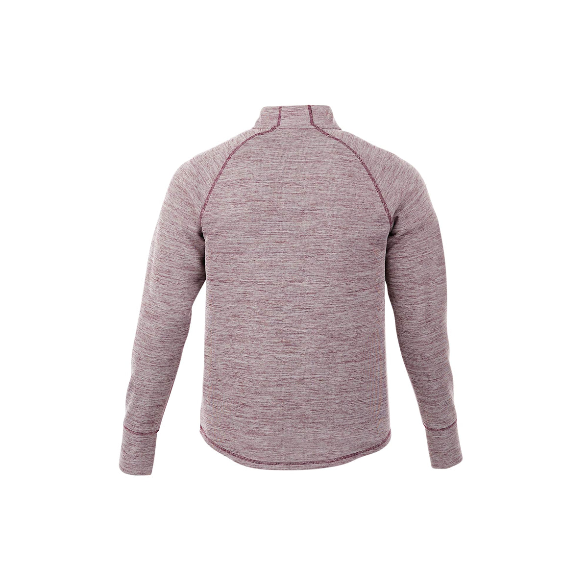 Crane Performance Knit Half Zip with Thumb Holes for Men Transfer - Maroon Heather - Back Flat