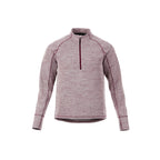 Crane Performance Knit Half Zip with Thumb Holes for Men Transfer - Maroon Heather - Front Flat