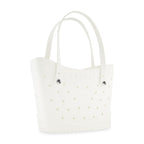 Crocs Classic Tote Bag, Medium Laser Engraving - White / Powder Pink - View 3