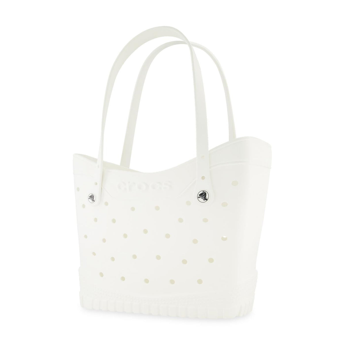 Crocs Classic Tote Bag, Medium Laser Engraving - White / Powder Pink - View 4
