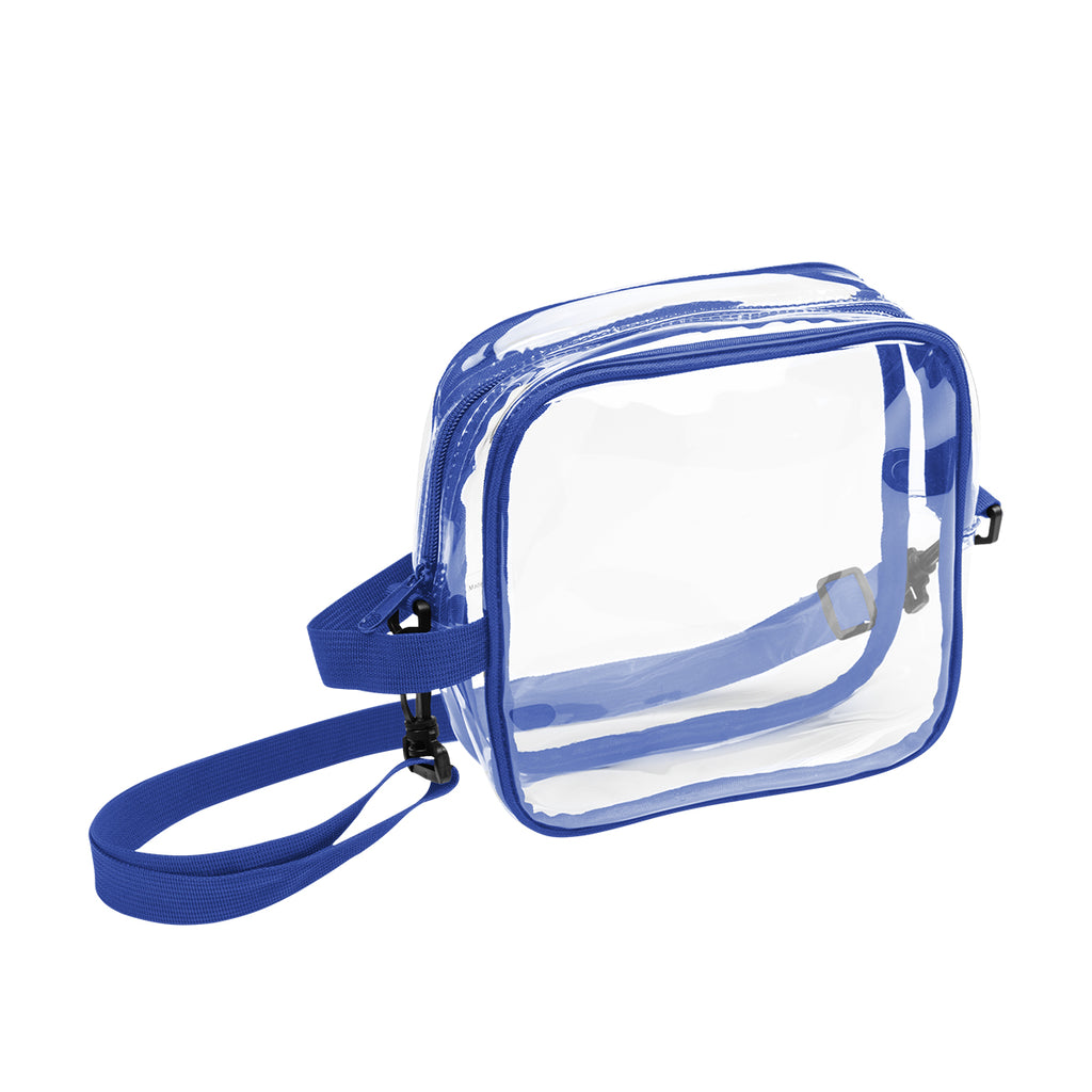Crossbody Bag, Clear - Clear With Royal - Angle