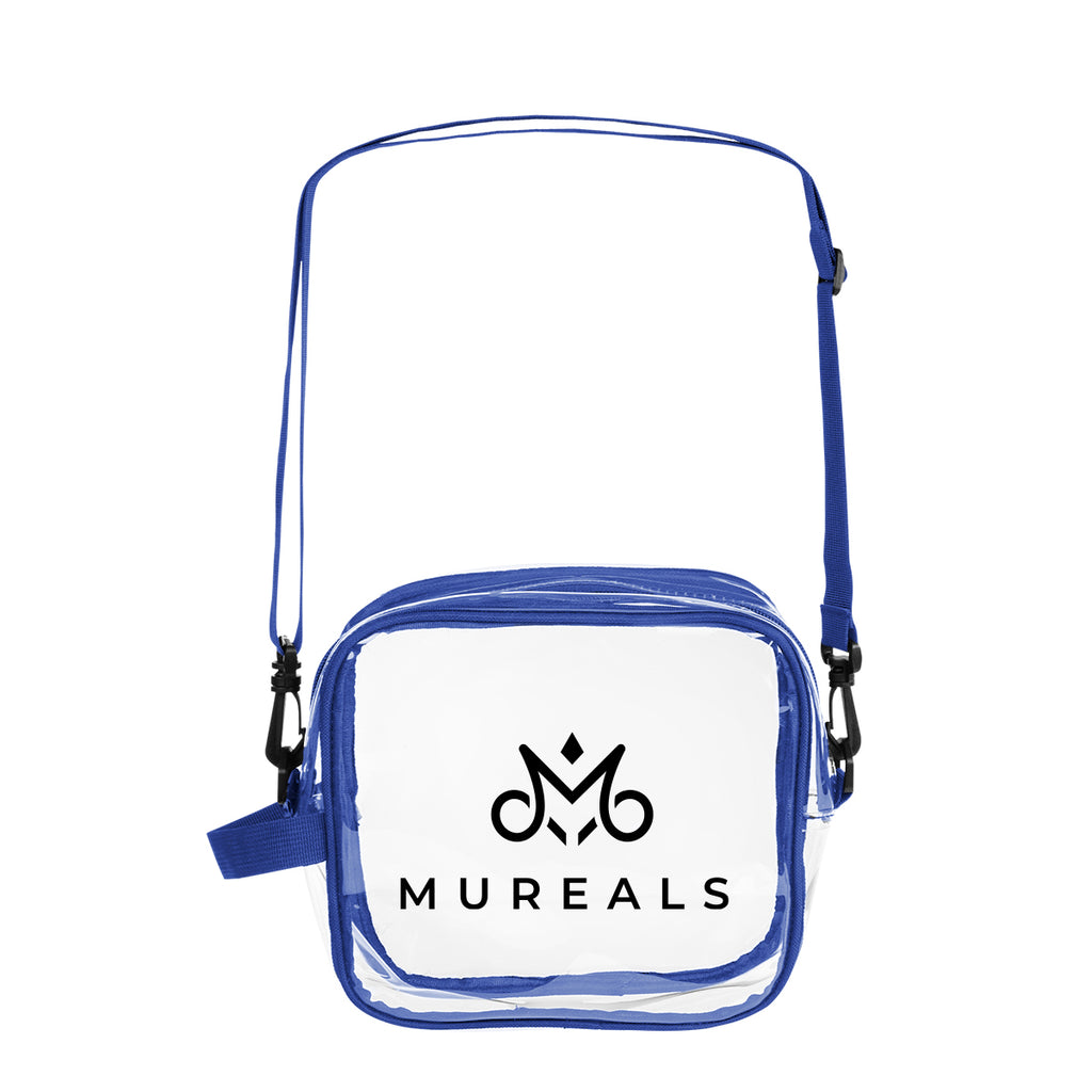 Crossbody Bag, Clear - Clear With Royal - Silk Screen