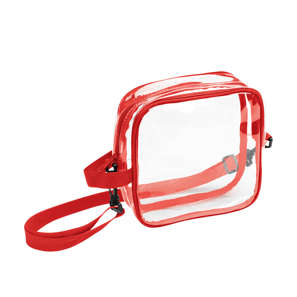 Crossbody Bag, Clear - Red - Angle