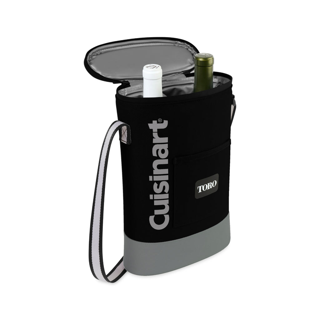 Cuisinart Outdoors Two Bottle Wine Cooler Tote Transfer - Black - View 2