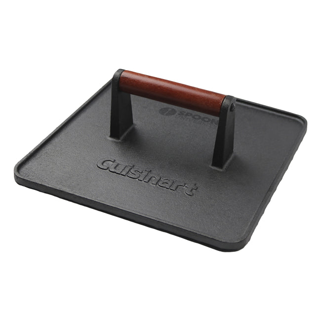 Cuisinart Outdoors XL Cast Iron Griddle Press, 10 x 10 Inches Laser Engraving
