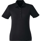 Dade Textured Performance Polo for Women Transfer - Black - Front Flat