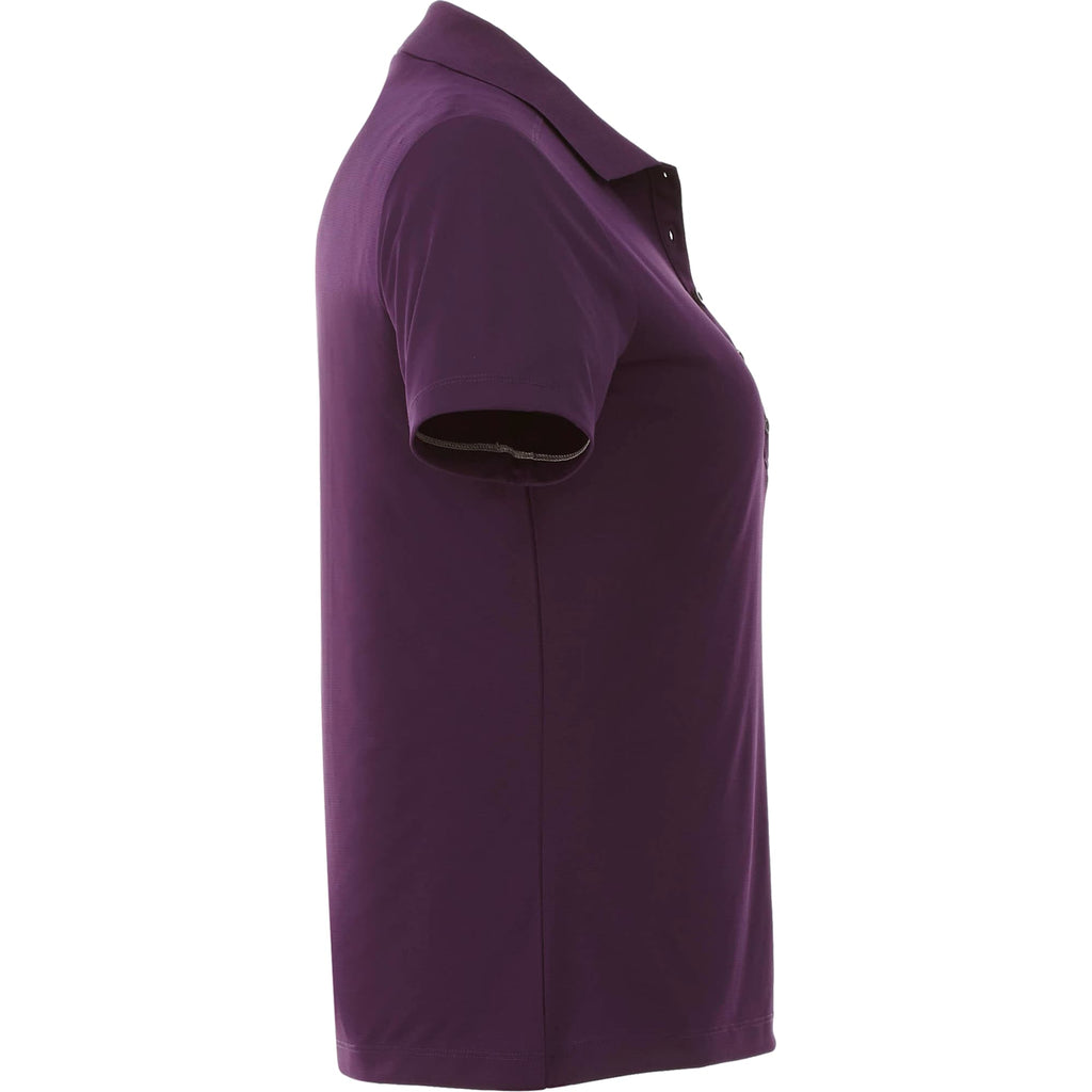 Dade Textured Performance Polo for Women Transfer - Dark Plum - Right Side