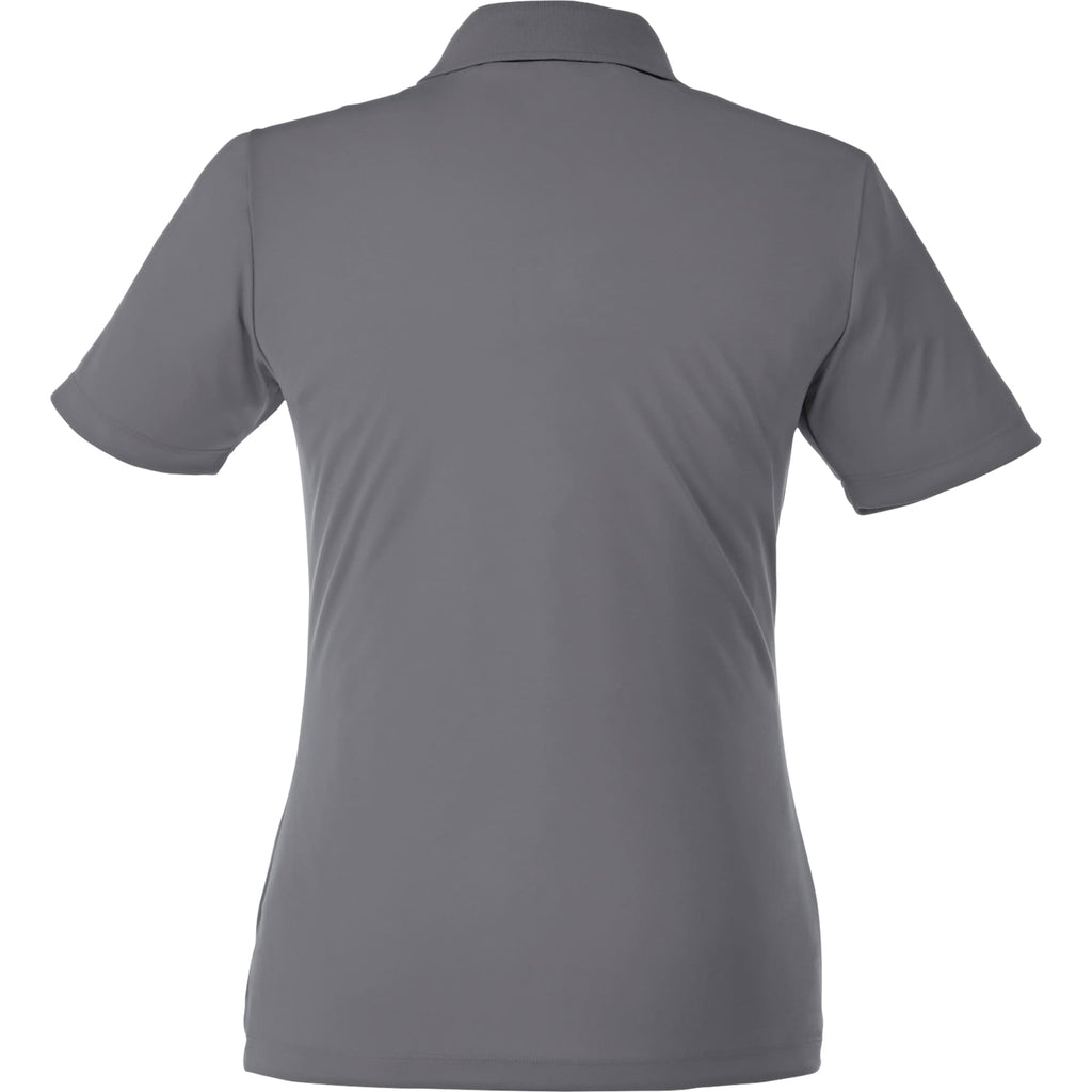 Dade Textured Performance Polo for Women Transfer - Steel Grey - Back Flat