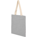 Dakota Recycled Cotton Tote with Herringbone Handles, 5 oz Transfer - Gray - Left Angle