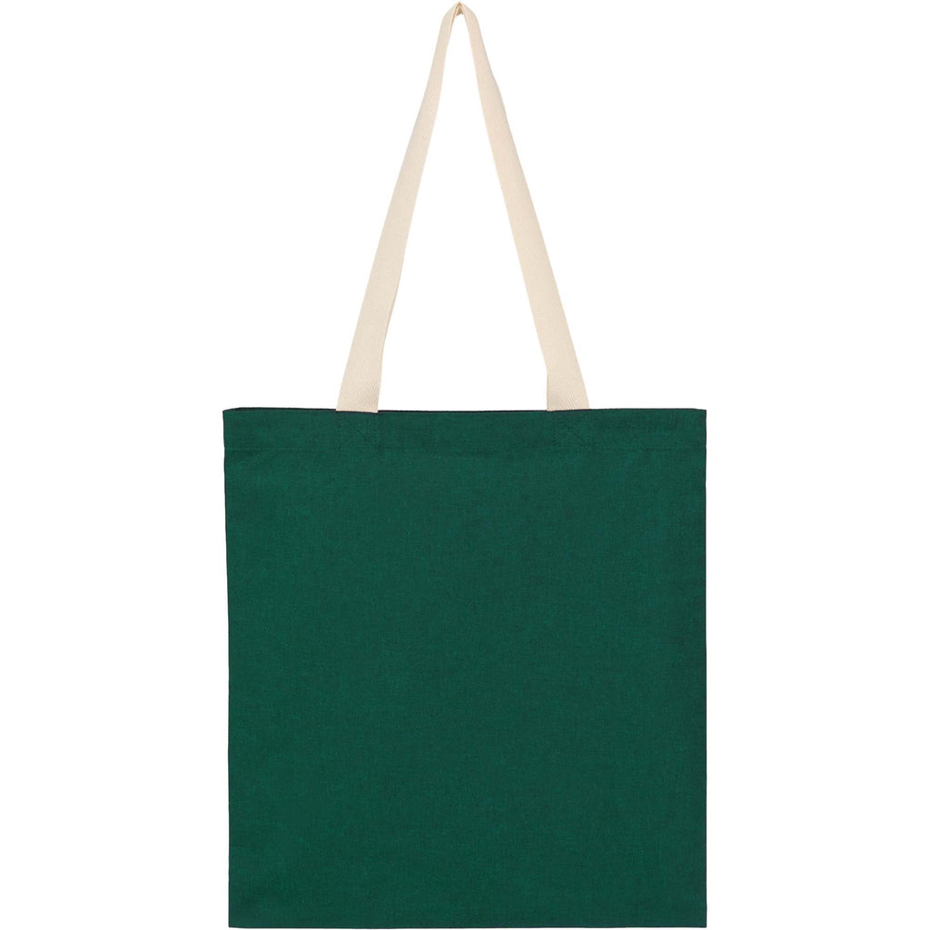 Dakota Recycled Cotton Tote with Herringbone Handles, 5 oz Transfer - Green - Back