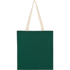Dakota Recycled Cotton Tote with Herringbone Handles, 5 oz Transfer - Green - Back