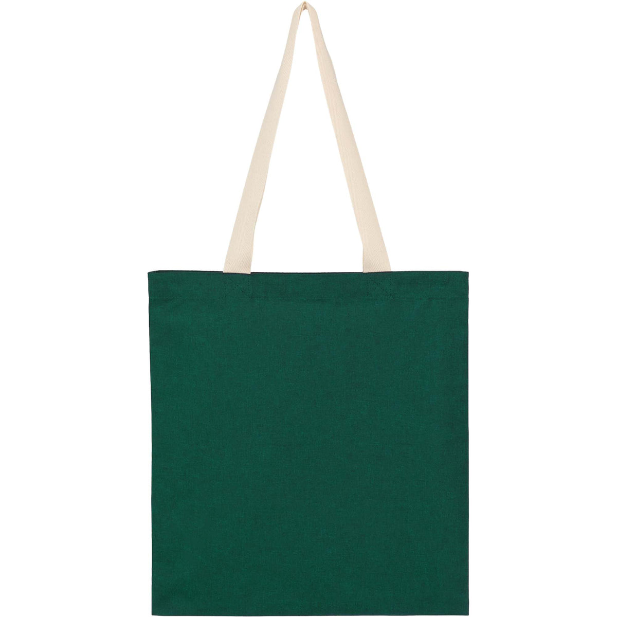 Dakota Recycled Cotton Tote with Herringbone Handles, 5 oz Transfer - Green - Back