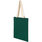 Dakota Recycled Cotton Tote with Herringbone Handles, 5 oz Transfer - Green - Left Angle