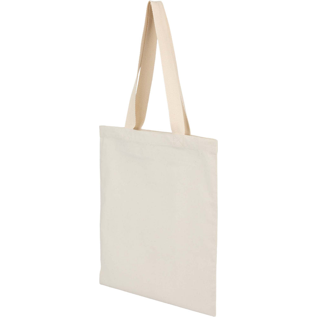 Dakota Recycled Cotton Tote with Herringbone Handles, 5 oz Transfer - Natural - Left Angle