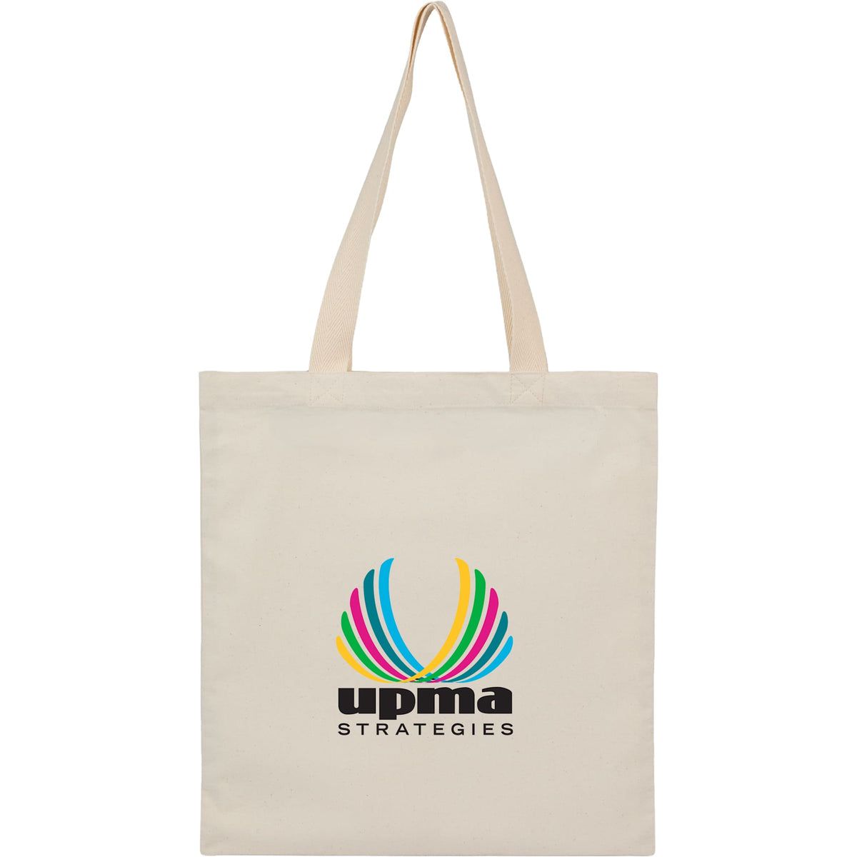 Dakota Recycled Cotton Tote with Herringbone Handles, 5 oz Transfer - Natural - Photo
