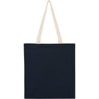 Dakota Recycled Cotton Tote with Herringbone Handles, 5 oz Transfer - Navy - Back
