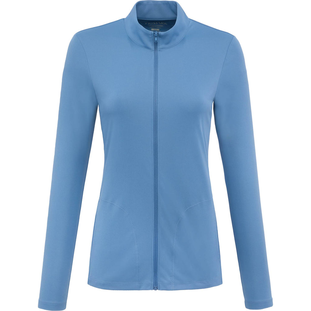 Dara Recycled Tech Full Zip Jacket for Women Transfer - Moonlight Blue - Front