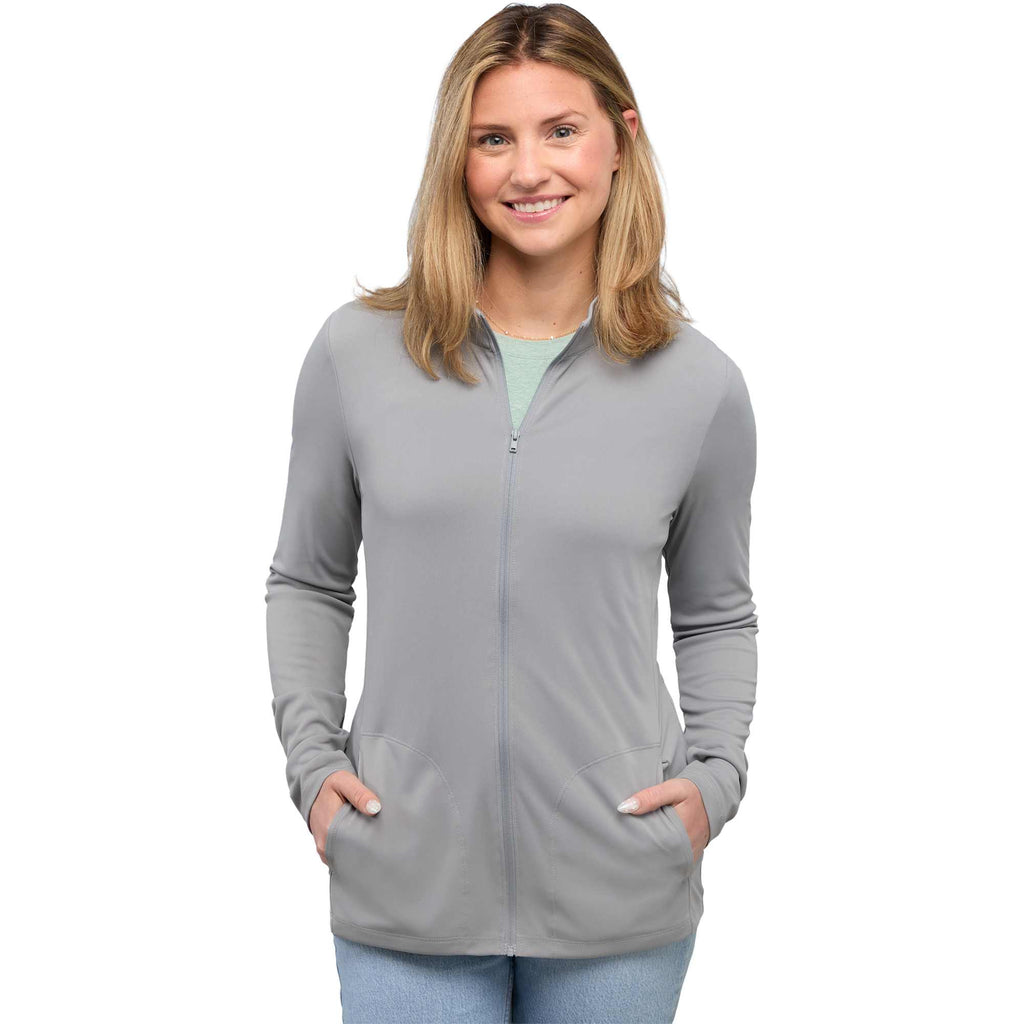 Dara Recycled Tech Full Zip Jacket for Women Transfer - Quarry - Front