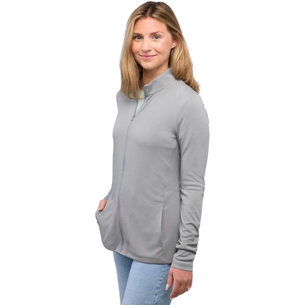 Dara Recycled Tech Full Zip Jacket for Women Transfer - Quarry - Left Side 2