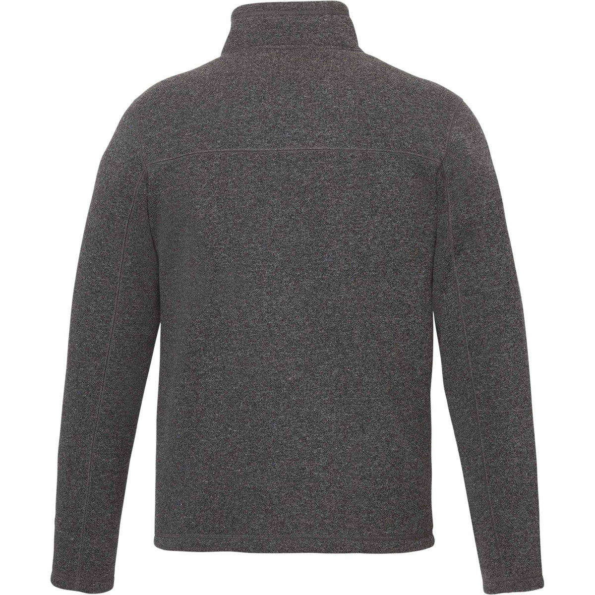 Darnell Eco Knit Full Zip Sweater for Men Embroidery - Heather Dark Charcoal - Back