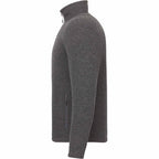 Darnell Eco Knit Full Zip Sweater for Men Embroidery - Heather Dark Charcoal - Left Side